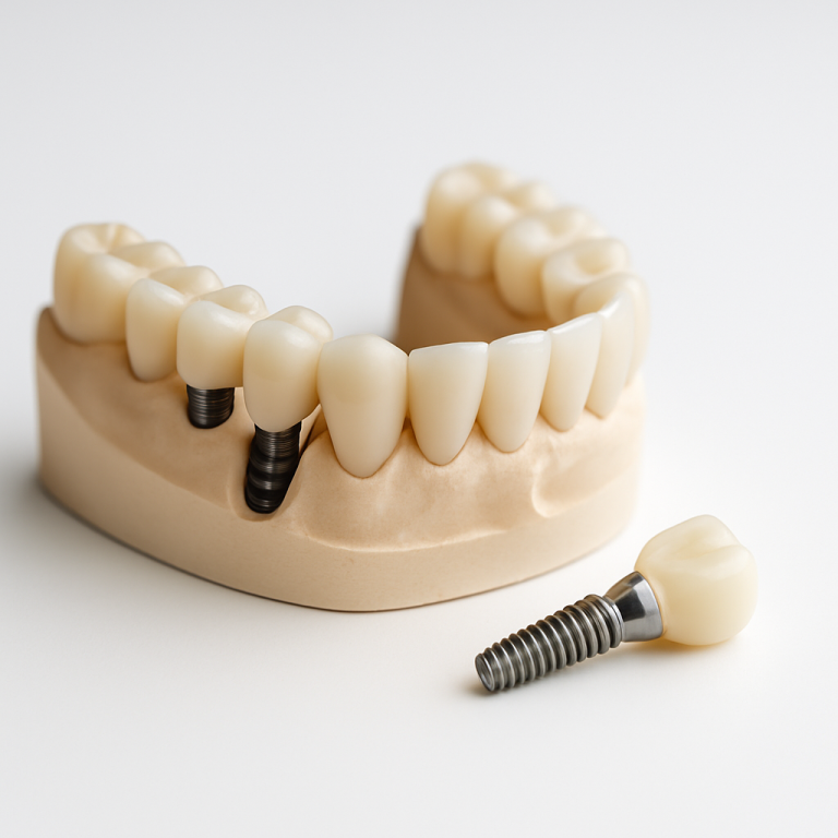 Modelo de prótesis dentales fijas sobre encías para implantes dentales en Madrid